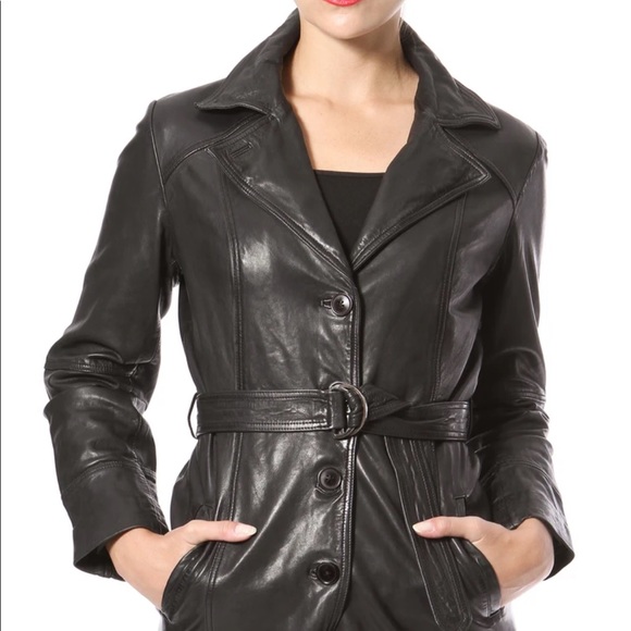 CRINKLED WASHED LEATHER TRENCH